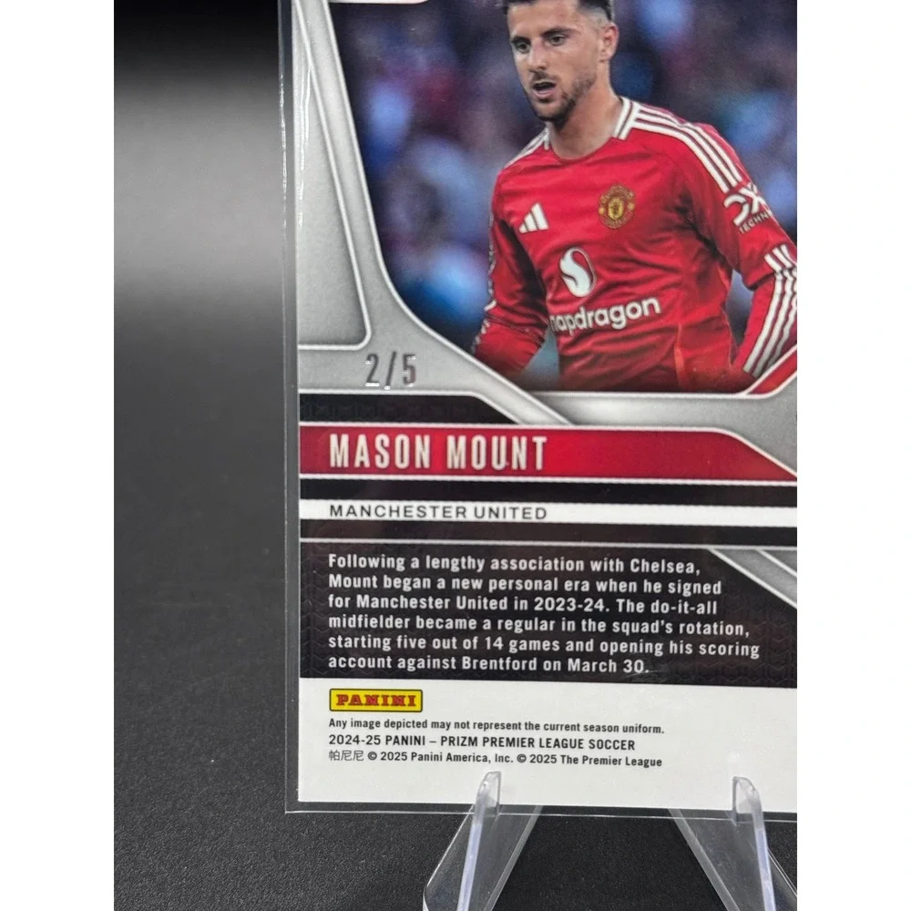 2024-25 Panini Prizm Mason Mount Manchester United Green Prizm Serial 2/5 #140